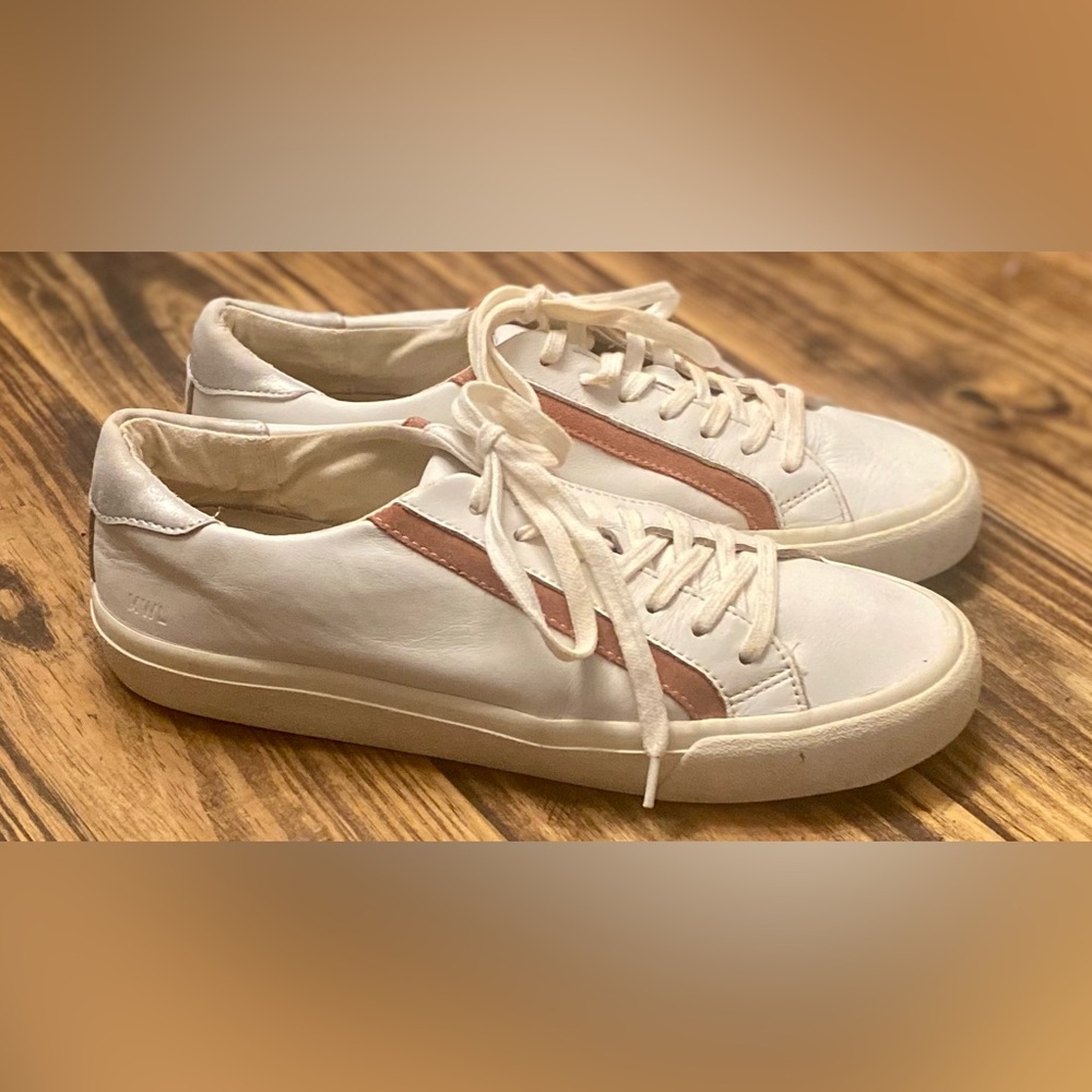 Madewell Delia Sidewalk Low Top Sneaker, White Leather, Womens 10 Mens 8.5
